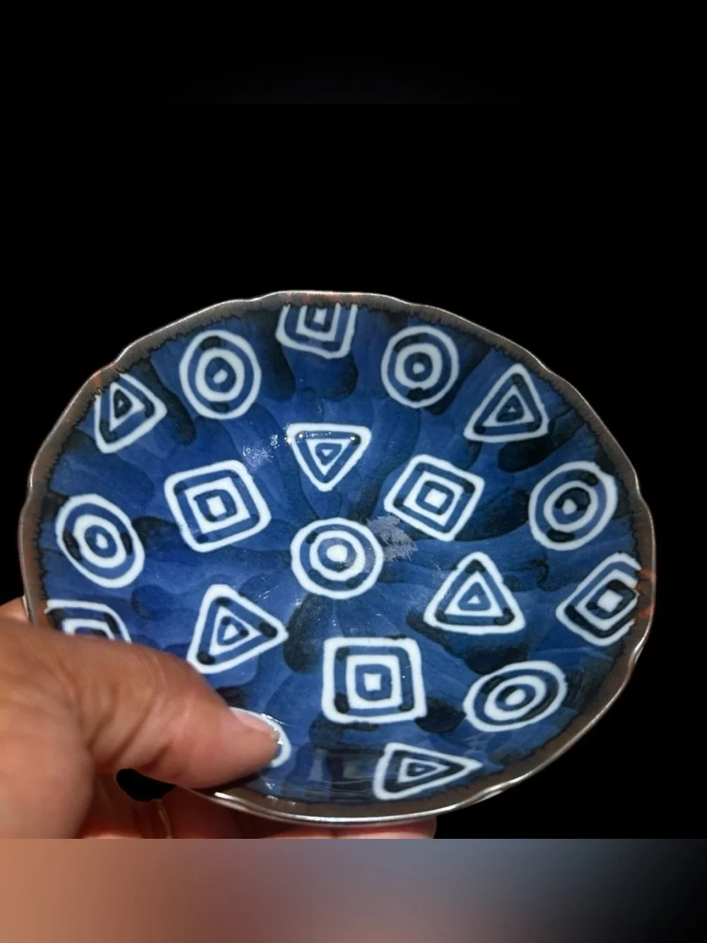 Japanese porcelain bowl, sake, and plate set.
